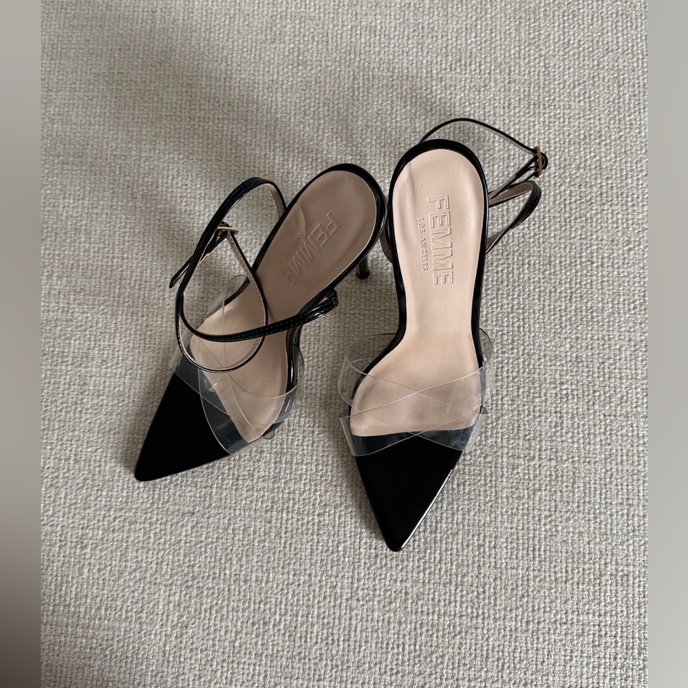 Femme Black and Clear Stiletto Heels